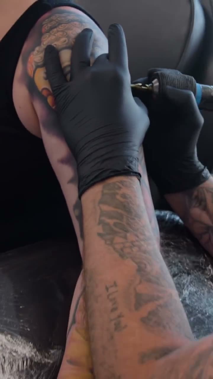 A tattoo being made at Moxy Tattoo Studio.